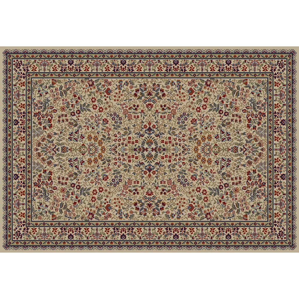 Merinos Sarouk Floral Framed Rug - 3'11'' X 5'7'' 3 Merinos Sarouk Floral Framed Rug - 3'11'' X 5'7''
