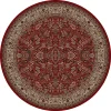 Merinos Sarouk Floral Framed Rug - 5'3'' Round -Mohawk shop 1984643 Red