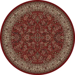 Merinos Sarouk Floral Framed Rug - 5'3'' Round