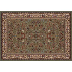 Merinos Sarouk Floral Framed Rug - 5'3'' X 7'7''
