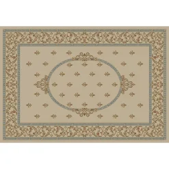 Merinos Fleur De Lis Medallion Framed Rug