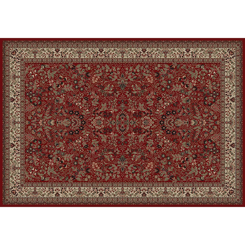 Merinos Sarouk Floral Framed Rug 3 Merinos Sarouk Floral Framed Rug