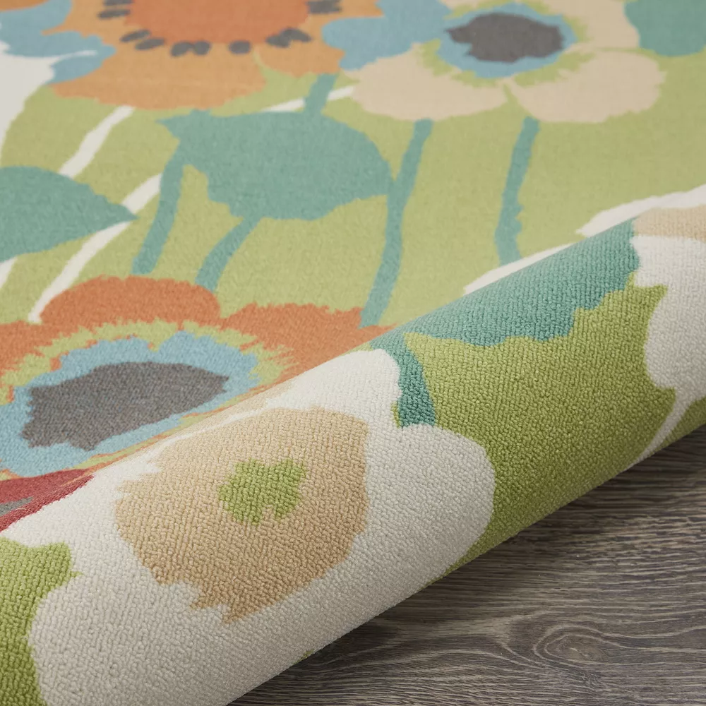Waverly Sun N' Shade Pick A Poppy Floral Indoor Outdoor Rug 6 Waverly Sun N' Shade Pick A Poppy Floral Indoor Outdoor Rug - Image 4