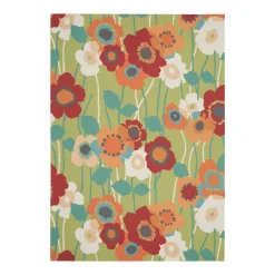 Waverly Sun N' Shade Pick A Poppy Floral Indoor Outdoor Rug