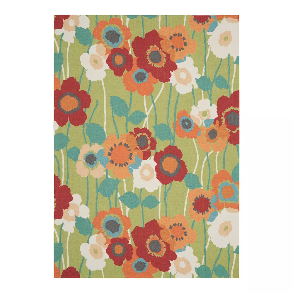 Waverly Sun N' Shade Pick A Poppy Floral Indoor Outdoor Rug 3 Waverly Sun N' Shade Pick A Poppy Floral Indoor Outdoor Rug