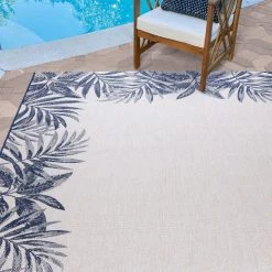 Gertmenian Avenue 33 Paseo Tropic Leaves Indoor/Outdoor Framed Rug -Mohawk shop 3429433 ALT2
