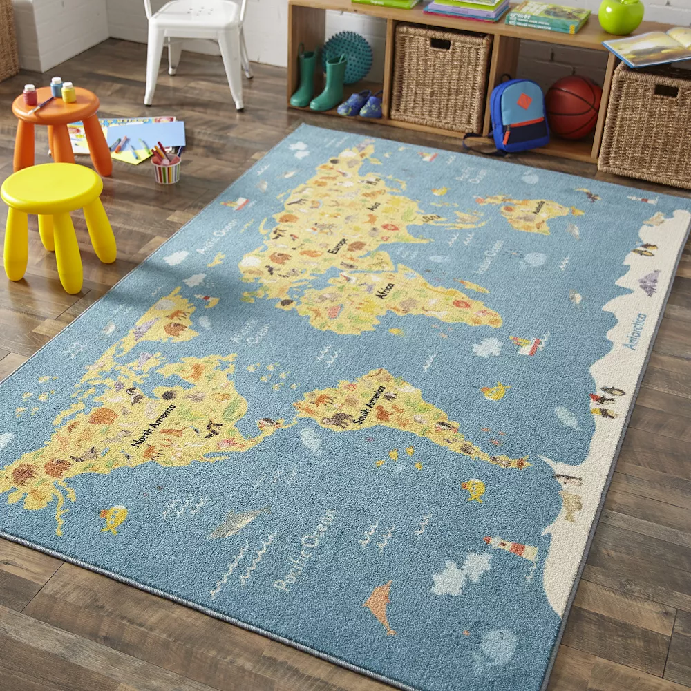 Mohawk Home Mohawk® Home Kids Interactive Prismatic Animal Map EverStrand Rug 4 Mohawk Home Mohawk® Home Kids Interactive Prismatic Animal Map EverStrand Rug - Image 2
