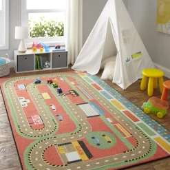 Mohawk Home Mohawk® Home Kids Interactive Prismatic Race Track EverStrand Rug -Mohawk shop 3566347 ALT
