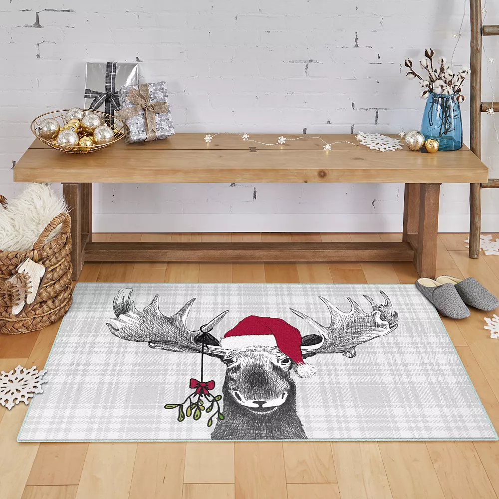 Mohawk Home Mohawk® Home Prismatic Holiday Moose Grey Rug 4 Mohawk Home Mohawk® Home Prismatic Holiday Moose Grey Rug - Image 2