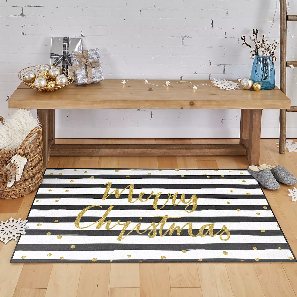 Mohawk Home Mohawk® Home Prismatic Christmas Stripe Black/White 4 Mohawk Home Mohawk® Home Prismatic Christmas Stripe Black/White - Image 2