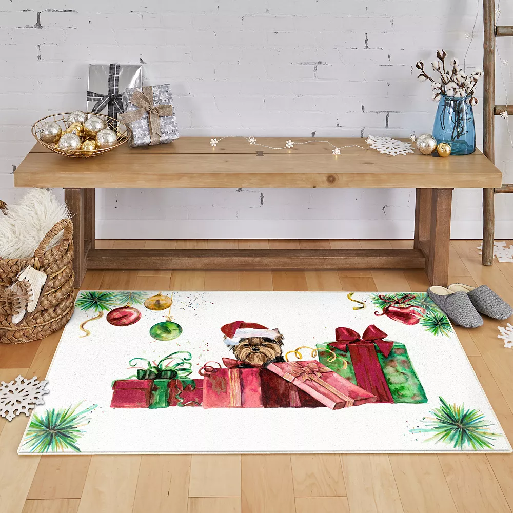 Mohawk Home Mohawk® Home Prismatic Santa Yorkie Rug 4 Mohawk Home Mohawk® Home Prismatic Santa Yorkie Rug - Image 2