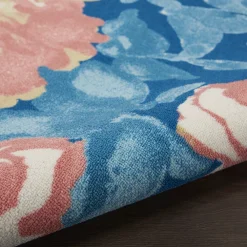 Waverly Sun N' Shade Floral Fun Blue Outdoor Rug -Mohawk shop 5155414 ALT2
