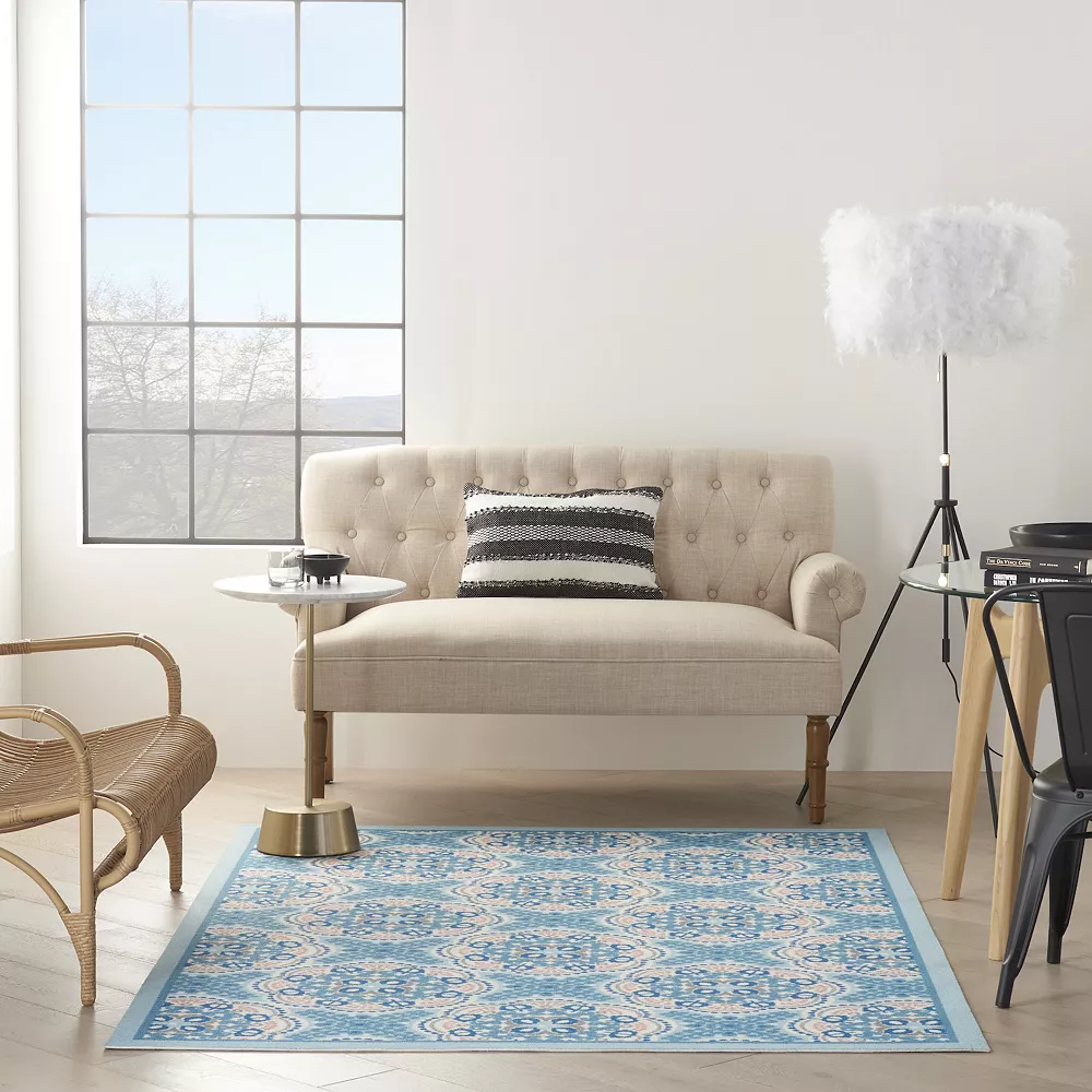 Waverly Sun N' Shade Seaglass Indoor Outdoor Rug 4 Waverly Sun N' Shade Seaglass Indoor Outdoor Rug - Image 2