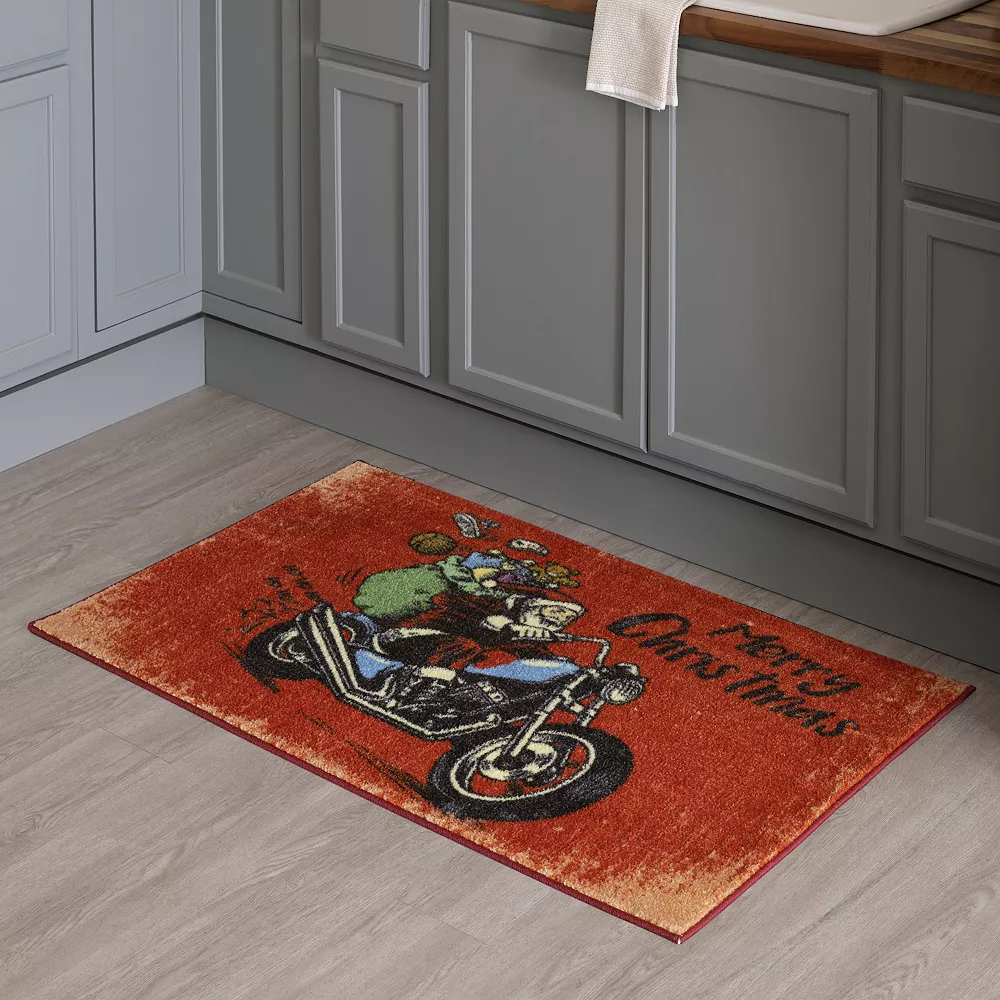 Mohawk Home Mohawk® Home Motorcycle Santa Rug 4 Mohawk Home Mohawk® Home Motorcycle Santa Rug - Image 2
