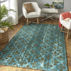 Mohawk Home Mohawk® Home Fleur De Lis Teal Area Rug -Mohawk shop 5576325 ALT