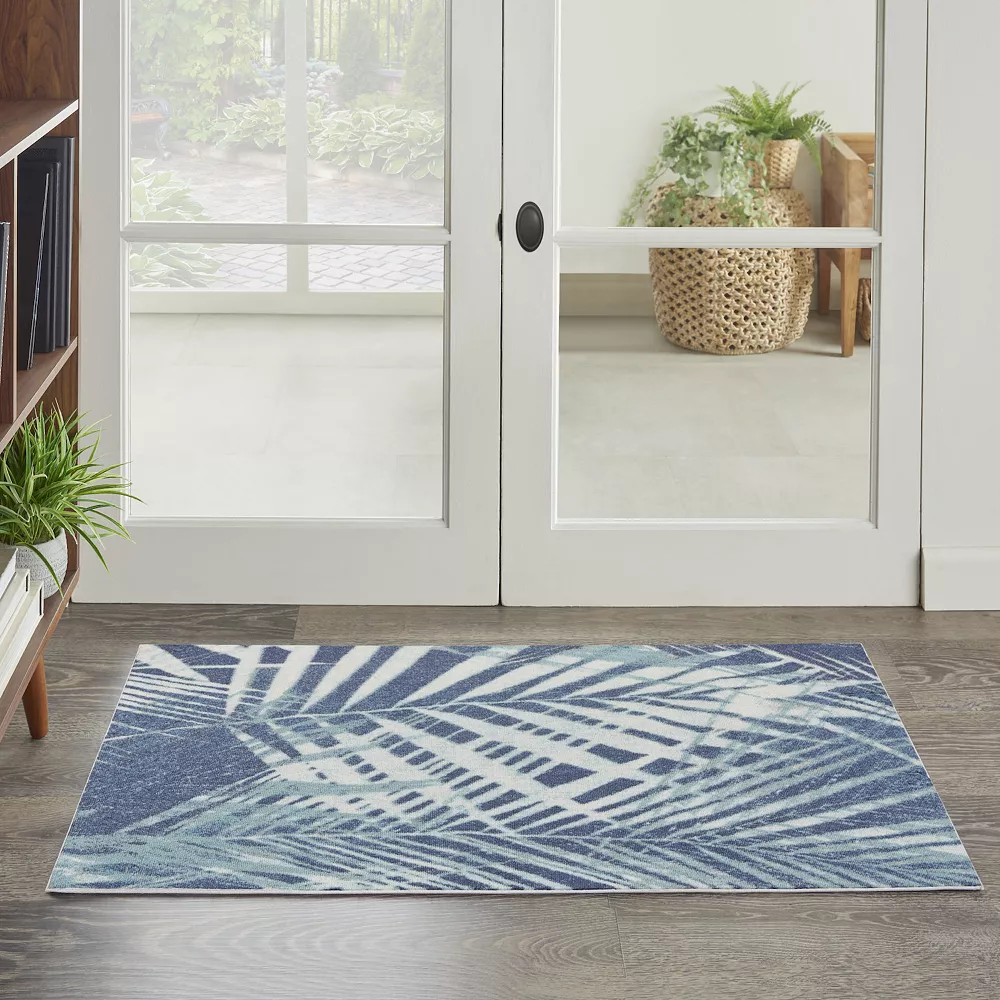 Waverly Sun N' Shade Coastal Palm Indoor Outdoor Rug 4 Waverly Sun N' Shade Coastal Palm Indoor Outdoor Rug - Image 2