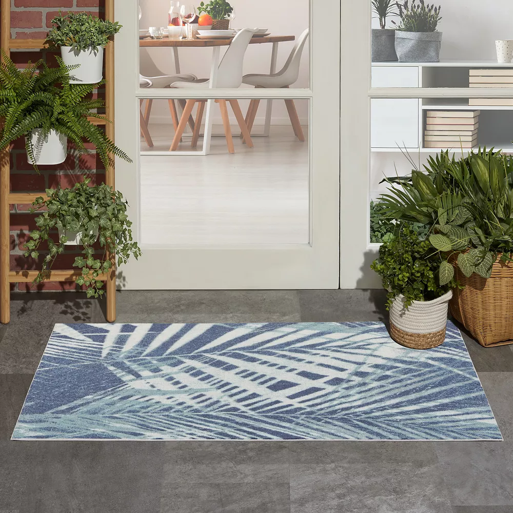 Waverly Sun N' Shade Coastal Palm Indoor Outdoor Rug 5 Waverly Sun N' Shade Coastal Palm Indoor Outdoor Rug - Image 3