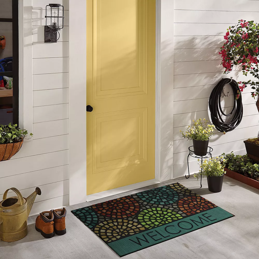 Mohawk Home Mohawk® Home Tile Spiral Medallions "Welcome" Doormat - 18'' X 30'' 4 Mohawk Home Mohawk® Home Tile Spiral Medallions "Welcome" Doormat - 18'' X 30'' - Image 2