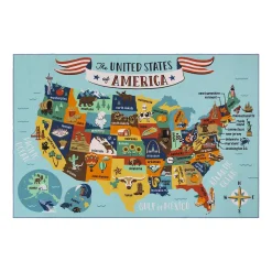 Gertmenian Teach Me Education USA Map 6'2'' X 9'6'' Rug